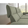 ECKSOFA  in Flachgewebe Salbeigrün Armteilverstellung, Relaxfunktion, Drehsitzfunktion  255-365/175-224 cm  - Salbeigrün/Schwarz, Design, Textil/Metall (255-365/175-224cm) - Dieter Knoll