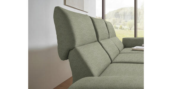 ECKSOFA  in Flachgewebe Salbeigrün Armteilverstellung, Relaxfunktion, Drehsitzfunktion  255-365/175-224 cm  - Salbeigrün/Schwarz, Design, Textil/Metall (255-365/175-224cm) - Dieter Knoll