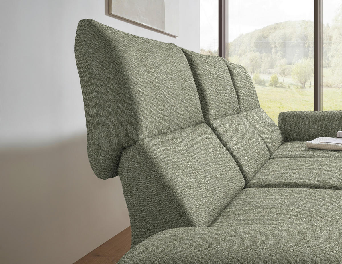 ECKSOFA  in Flachgewebe Salbeigrün  255-365/175-224 cm  - Salbeigrün/Schwarz, Design, Textil/Metall (255-365/175-224cm) - Dieter Knoll