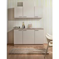 MINIKÜCHE 150 cm   in Magnolie, Wildeiche  - Wildeiche/Magnolie, KONVENTIONELL, Holzwerkstoff/Metall (150cm) - Welnova