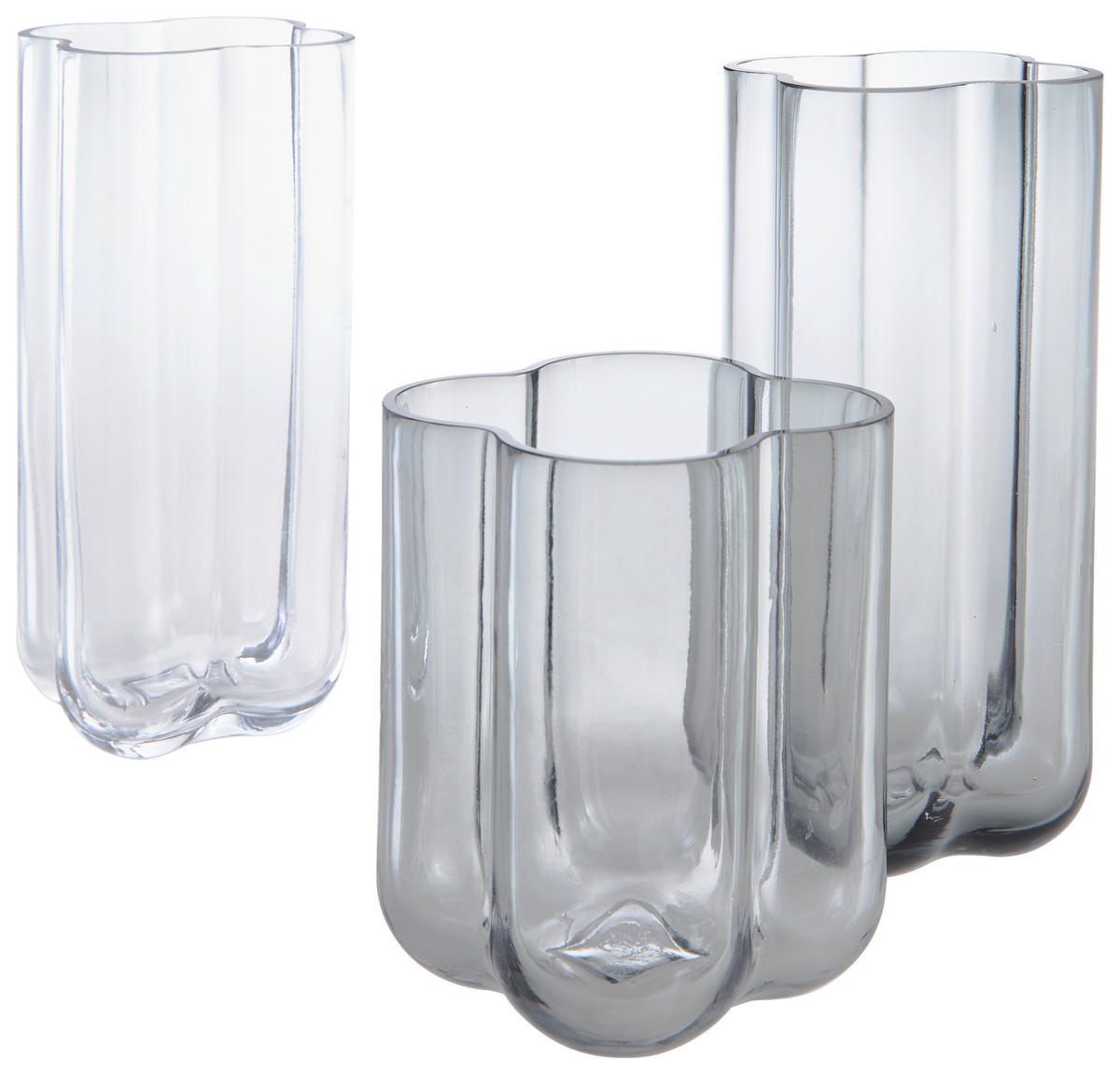 VASE PUA  - Dunkelgrau, KONVENTIONELL, Glas (14/16cm) - Blomus