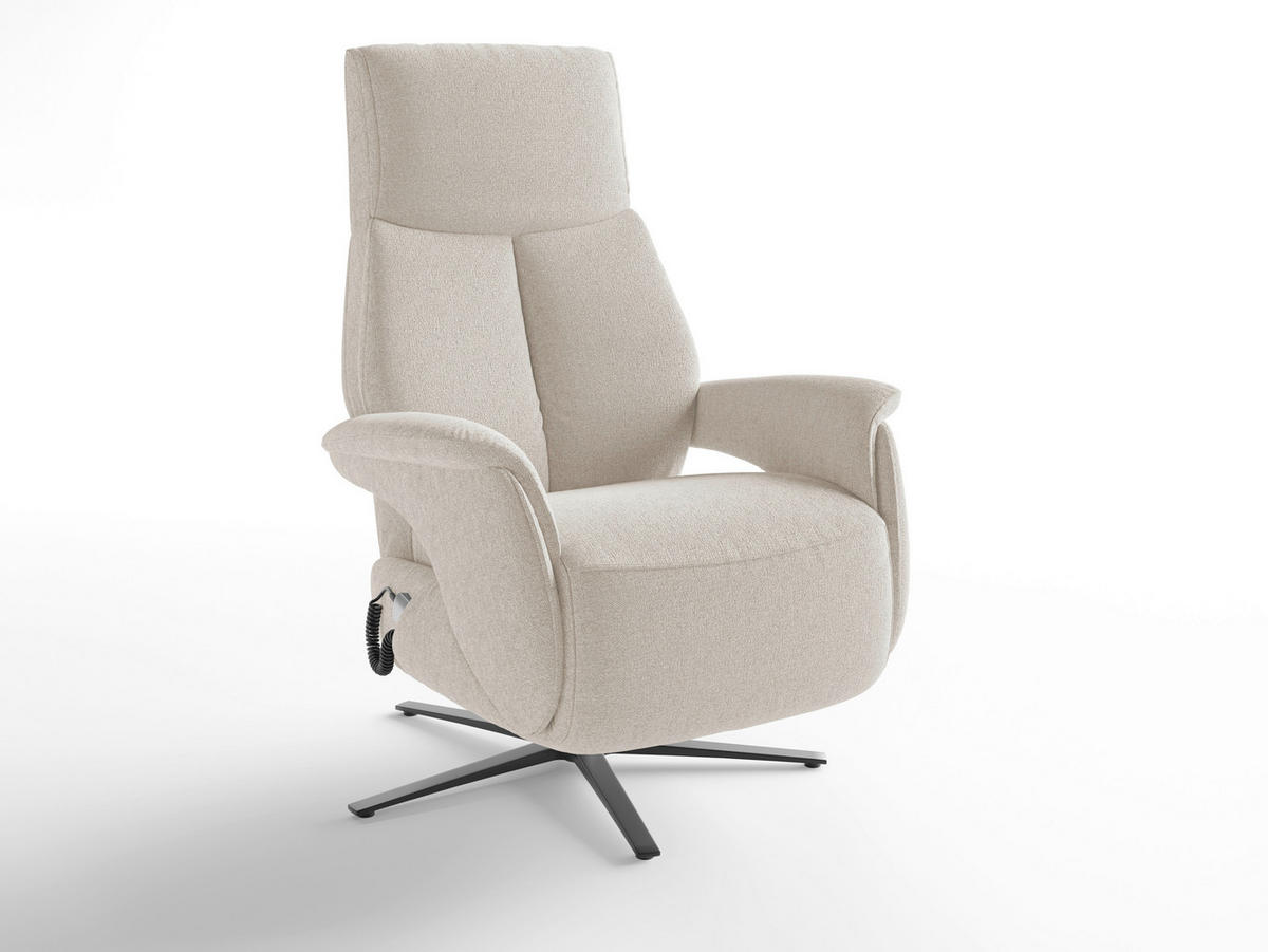 RELAXSESSEL Textil Creme  - Creme/Schwarz, Basics, Textil/Metall (75/110/85cm) - Sit & More
