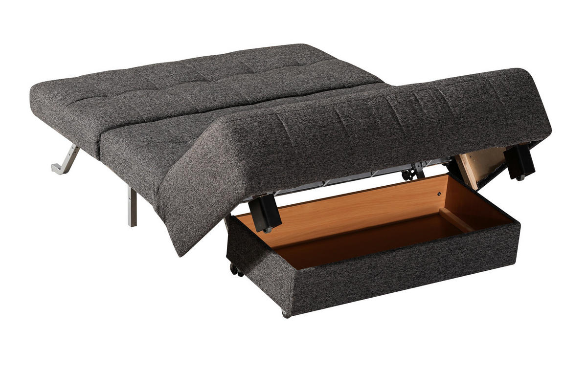 SCHLAFSOFA Anthrazit  - Anthrazit/Schwarz, Design, Textil/Metall (145/92/102cm) - Novel