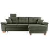 ECKSOFA Dunkelgrün Cord  - Dunkelgrün/Naturfarben, MODERN, Holz/Textil (270/176cm) - Livetastic