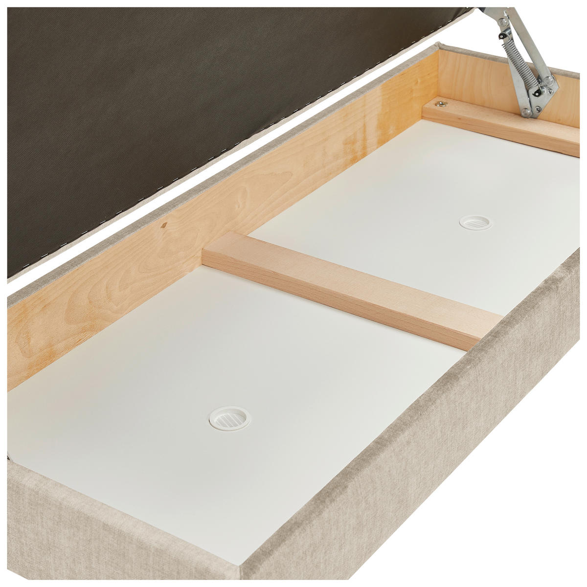 HOCKER in Textil Beige  - Beige/Naturfarben, Modern, Holz/Textil (135/48/57cm) - Max Winzer