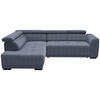 ECKSOFA in Feincord Blaugrau  - Blaugrau/Schwarz, Design, Kunststoff/Textil (205/284cm) - MID.YOU