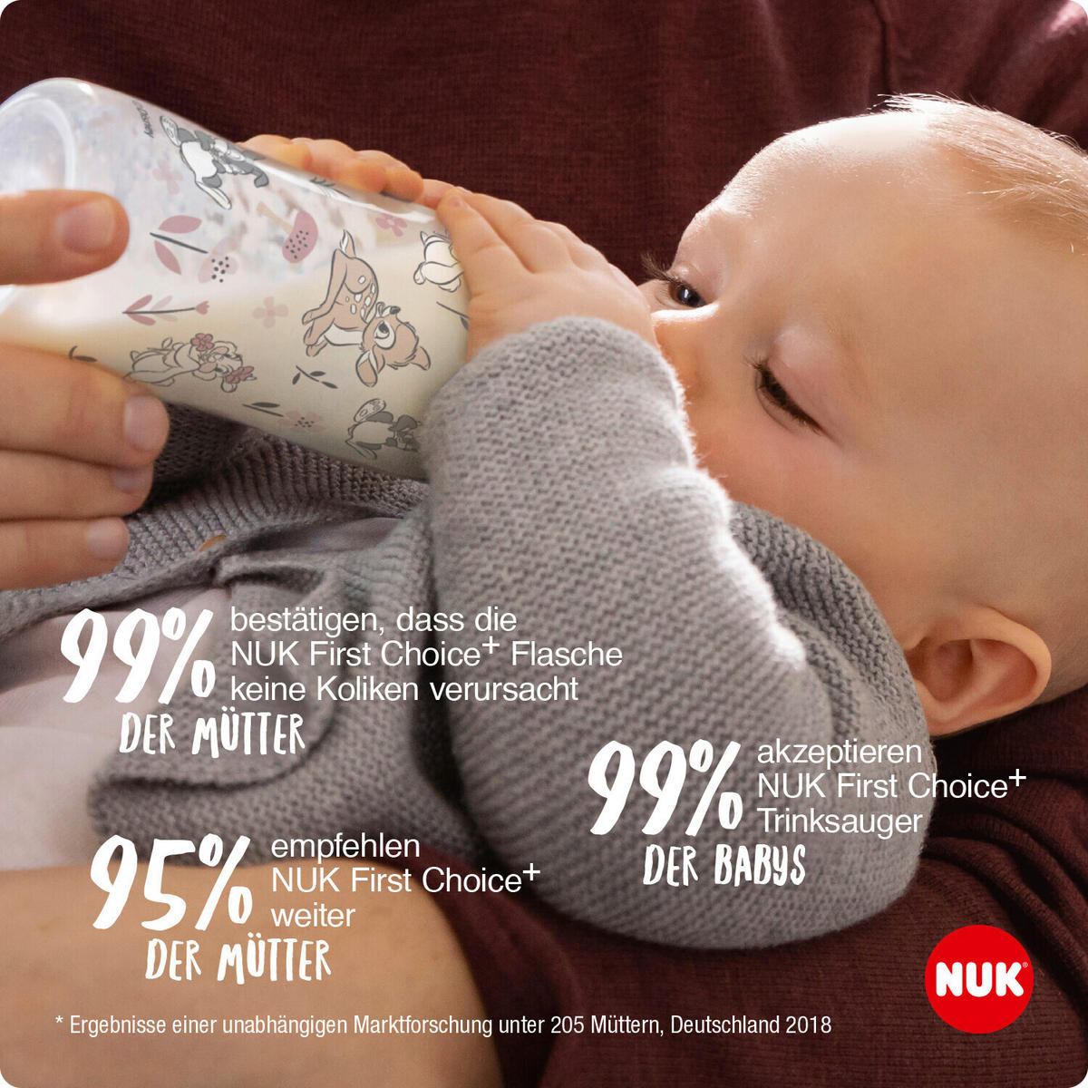 BABYFLASCHE Disney Classic 300 ml  - Hellrosa/Transparent, Basics, Kunststoff (6,6/6,6/23,5cm) - NUK