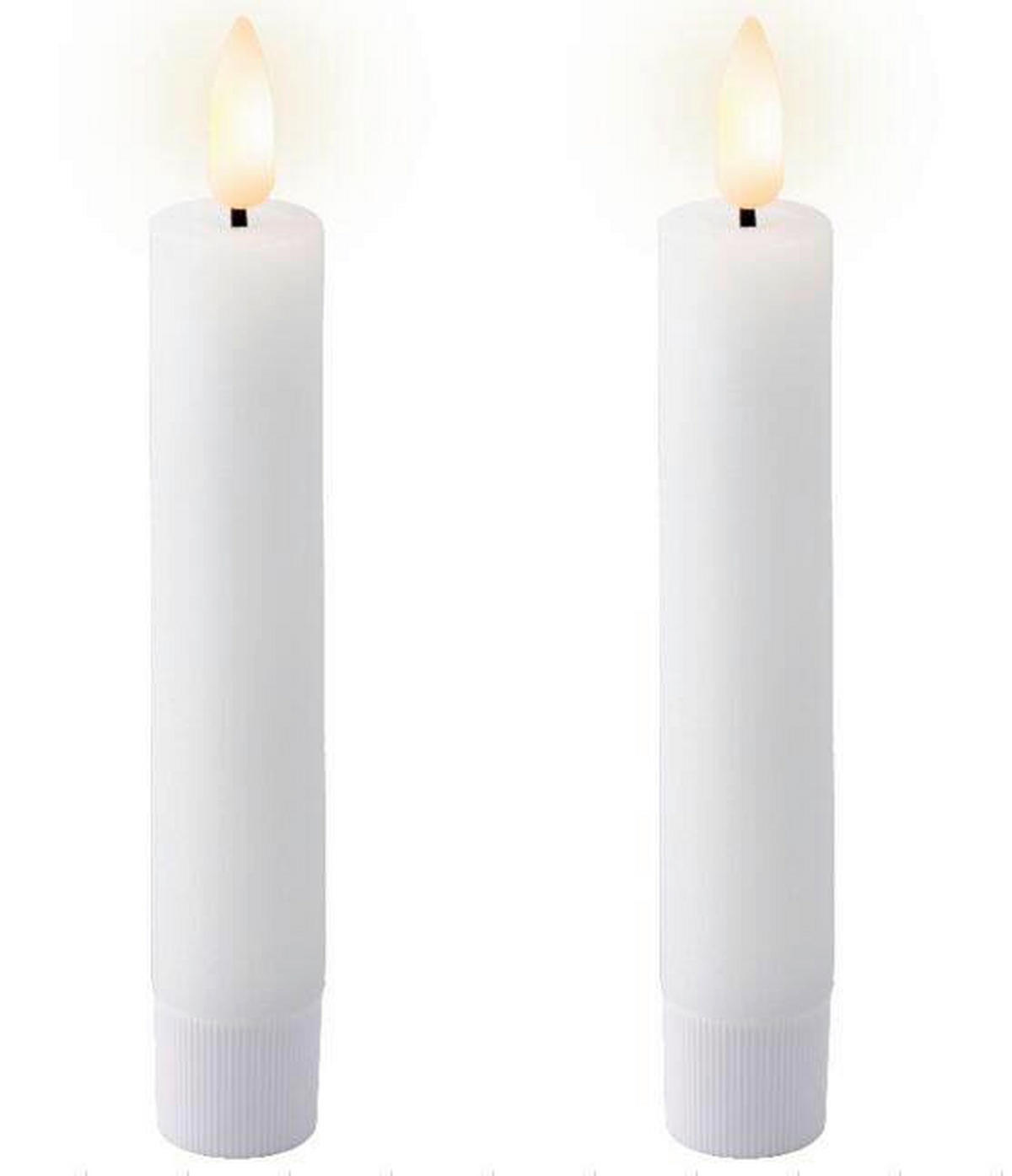 SVÍČKA S LED  - bílá, Basics, plast/přírodní materiály (2,2/14,5cm) - Ambia Home