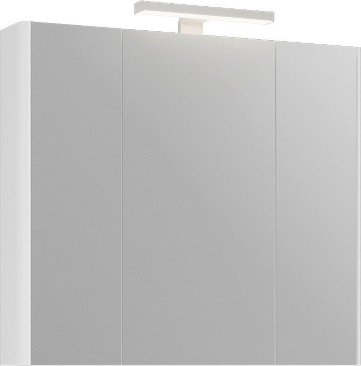 ELEMENT S OGLEDALOM  bijela  - bijela, Moderno, staklo/drvni materijal (80/74/15cm)