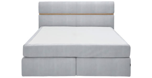 BOXSPRINGBETT 180/200 cm in Eichefarben, Hellgrau - Eichefarben/Hellgrau, KONVENTIONELL, Holz/Kunststoff (180/200cm) - Dieter Knoll
