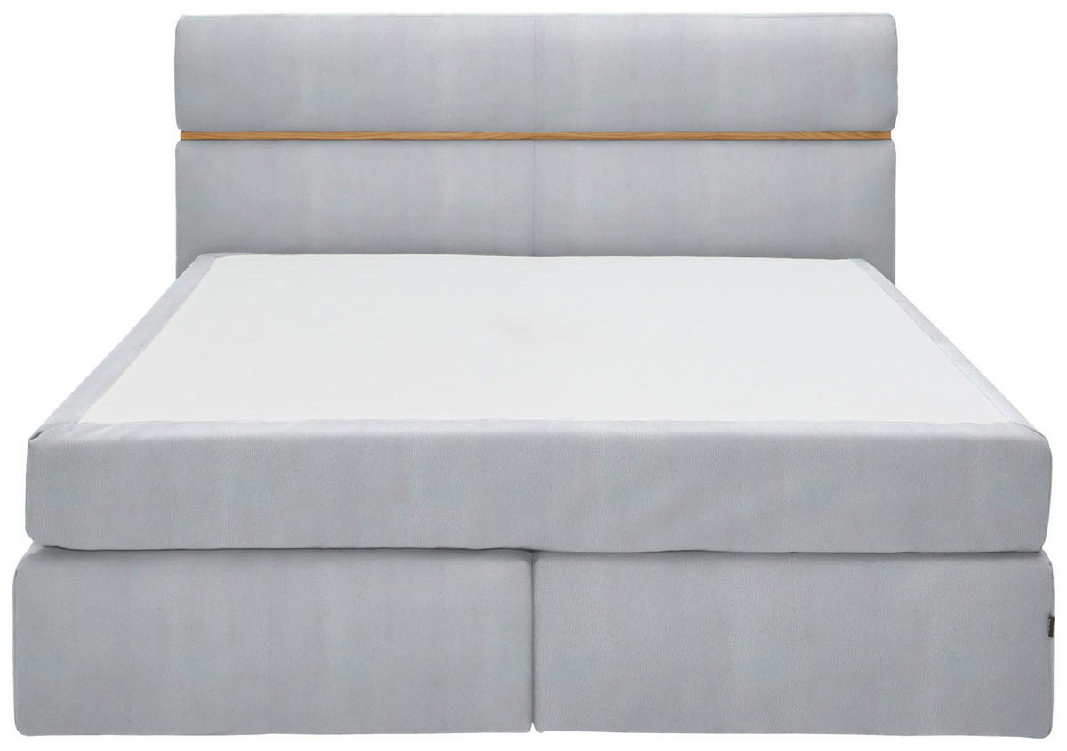 BOXSPRINGBETT 180/200 cm  in Eichefarben, Hellgrau  - Eichefarben/Hellgrau, Konventionell, Holz/Kunststoff (180/200cm) - Dieter Knoll