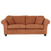 3-SITZER-SOFA Cord Rostfarben  - Rostfarben/Dunkelbraun, KONVENTIONELL, Holz/Textil (215/70/90cm) - home24