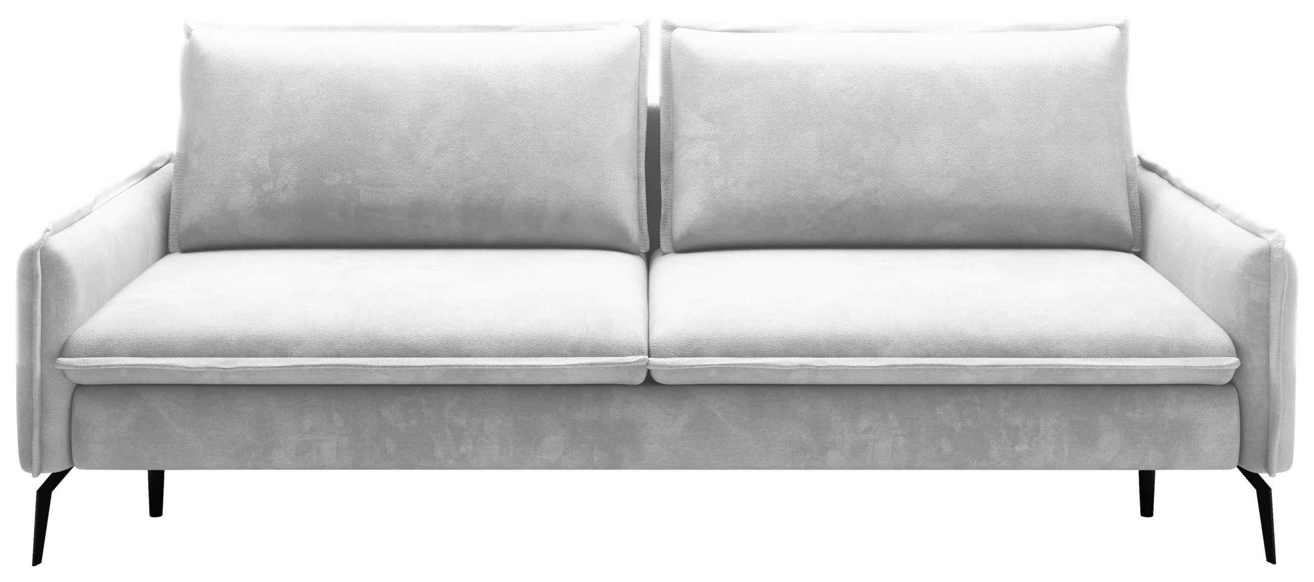 SCHLAFSOFA Chenille Hellgrau  - Hellgrau/Schwarz, KONVENTIONELL, Textil/Metall (223/89/107cm) - Carryhome