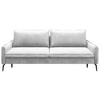 SCHLAFSOFA Chenille Hellgrau  - Hellgrau/Schwarz, KONVENTIONELL, Textil/Metall (223/89/107cm) - Carryhome
