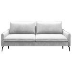 SCHLAFSOFA in Chenille Hellgrau  - Hellgrau/Schwarz, KONVENTIONELL, Textil/Metall (223/89/107cm) - Carryhome