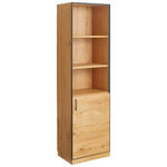 AKTENREGAL Asteiche teilmassiv Graphitfarben, Eichefarben  - Eichefarben/Graphitfarben, Natur, Holz/Holzwerkstoff (55/197/40cm) - Linea Natura