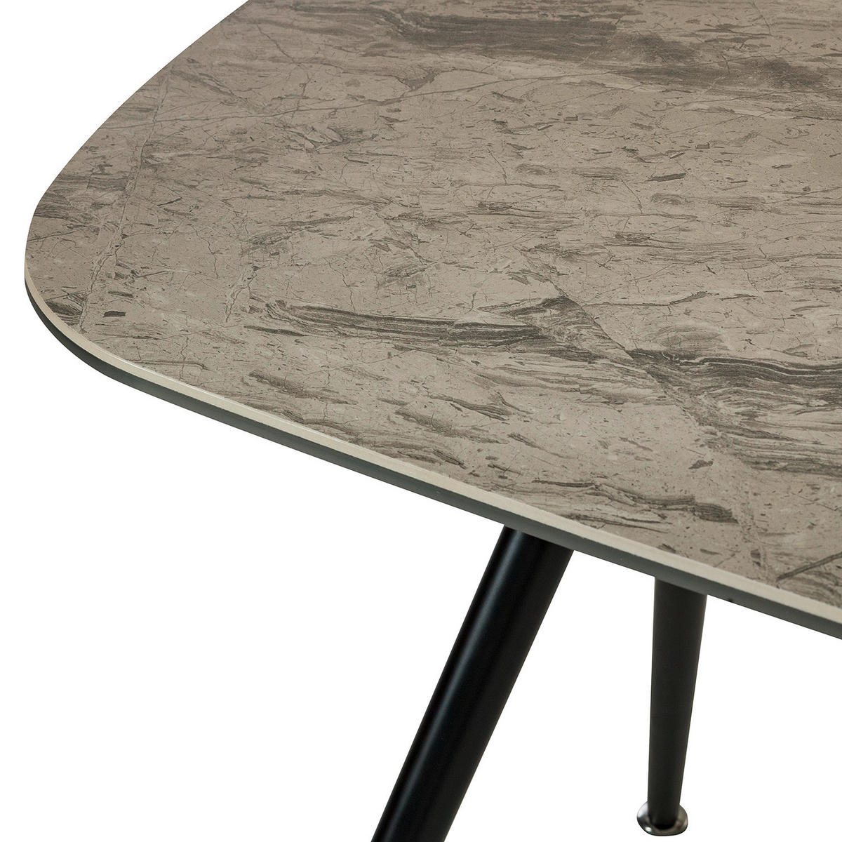 MATBORD i metall, glas, keramik 175/85/75 cm   - svart/grå, Modern, metall/glas (175/85/75cm) - Novel