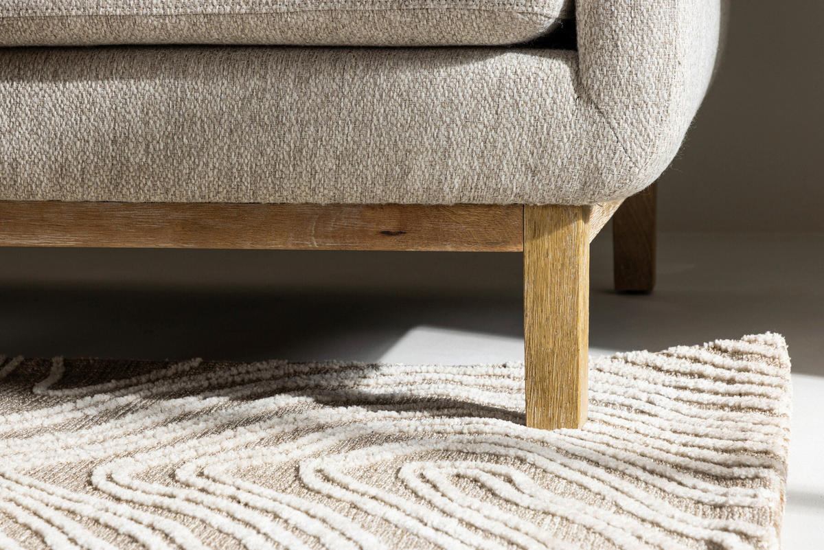 3-SITZER-SOFA Beige  - Beige, MODERN, Holz/Textil (214/90/88cm) - Livetastic