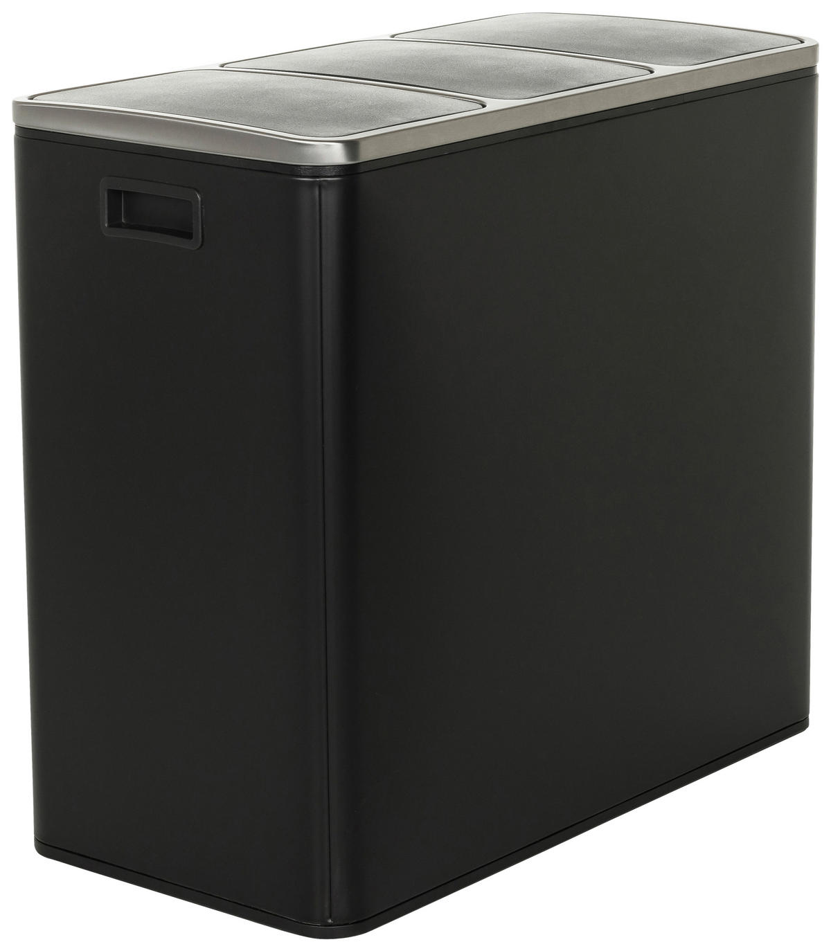 ABFALLSAMMLER 3 x 18  L  - Schwarz, MODERN, Kunststoff/Metall (61.0/56.0/31.5cm) - MID.YOU