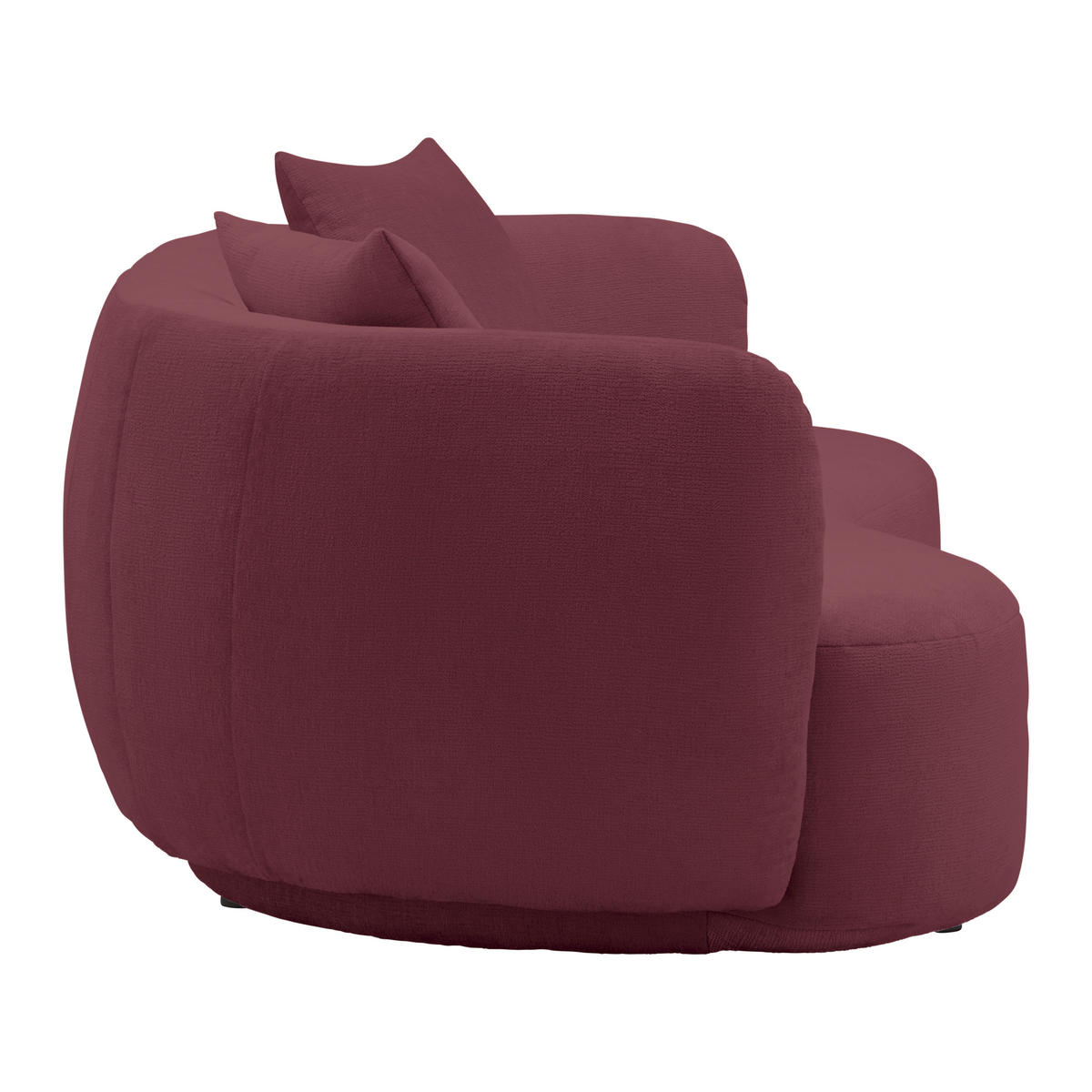 BIG SOFFA i chenille bordeaux  - bordeaux/svart, Modern, textil/plast (235/72/110cm) - MID.YOU