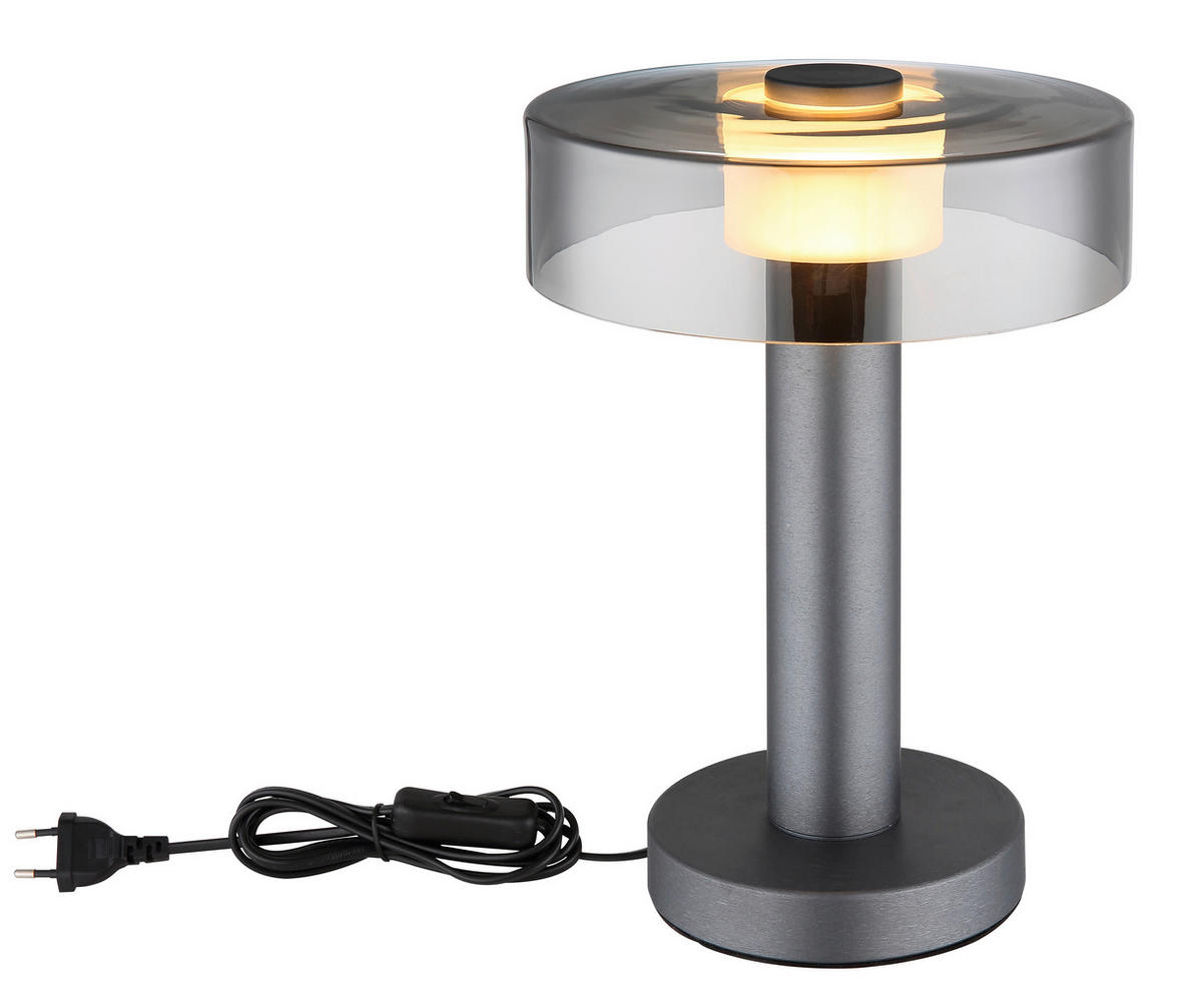 LED-TISCHLEUCHTE - Schwarz/Grau, Design, Glas/Kunststoff (22/31cm) - Globo