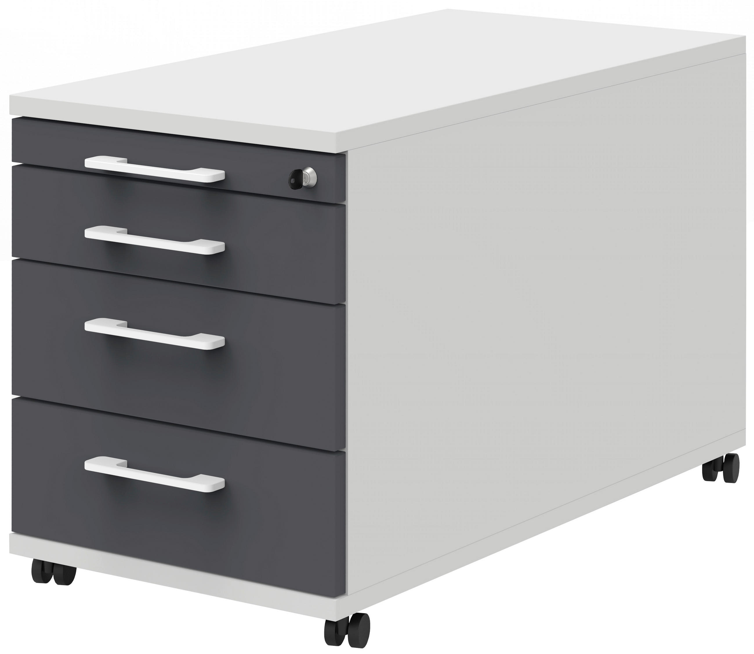 ROLLCONTAINER  - Anthrazit/Weiß, Design, Holzwerkstoff/Kunststoff (43,2/53,8cm)