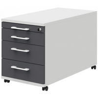 ROLLCONTAINER  - Anthrazit/Weiß, Design, Holzwerkstoff/Kunststoff (43,2/53,8cm)