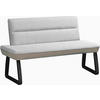 SITZBANK 150/88/60 cm Webstoff Hellgrau, Beige Buche vollmassiv  - Beige/Hellgrau, KONVENTIONELL, Holz/Textil (150/88/60cm) - Novel