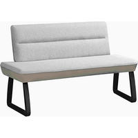 SITZBANK 150/88/60 cm Webstoff Beige, Hellgrau Buche vollmassiv  - Beige/Hellgrau, KONVENTIONELL, Holz/Textil (150/88/60cm) - Novel