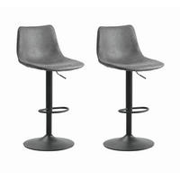 BARHOCKER-SET Mikrofaser Anthrazit Stahl  - Anthrazit/Schwarz, Basics, Textil/Metall (45/90/52cm) - MID.YOU