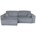 ECKSOFA Dunkelgrau Cord Zierkissen, Rückenkissen, Bettkasten, Schlaffunktion, Rücken echt, Liegefläche im Originalstoff  - Dunkelgrau/Schwarz, KONVENTIONELL, Kunststoff/Textil (148/265cm) - Carryhome