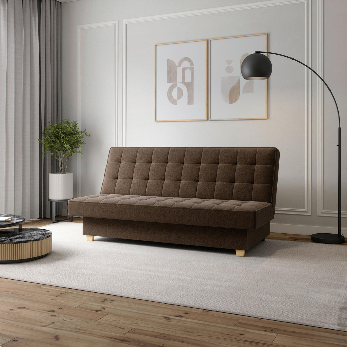 SCHLAFSOFA Braun  - Braun, Design, Holzwerkstoff/Kunststoff (192/92/95cm) - MID.YOU