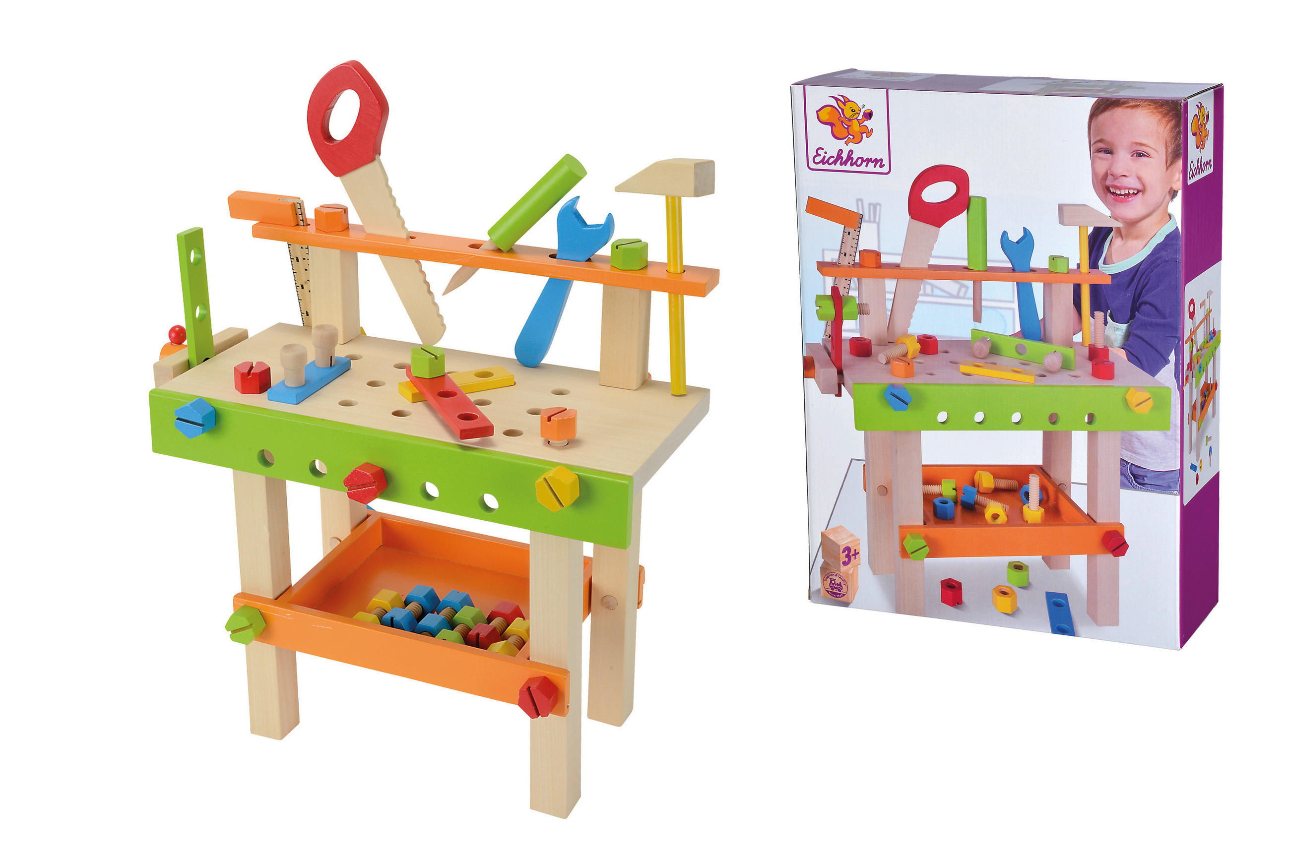 KINDERWERKBANK - Multicolor, Basics, Holz (10/29,2/39cm) - Eichhorn