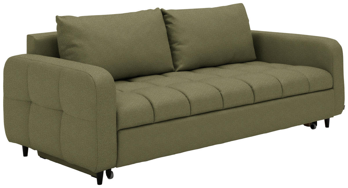 SCHLAFSOFA  in Webstoff Grün  - Schwarz/Grün, Design, Holz/Textil (236/88/101cm) - Lomoco