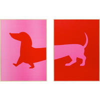 BILD Tiere  - Hellbraun/Pink, Design, Holz/Papier (30/40cm) - Kare-Design