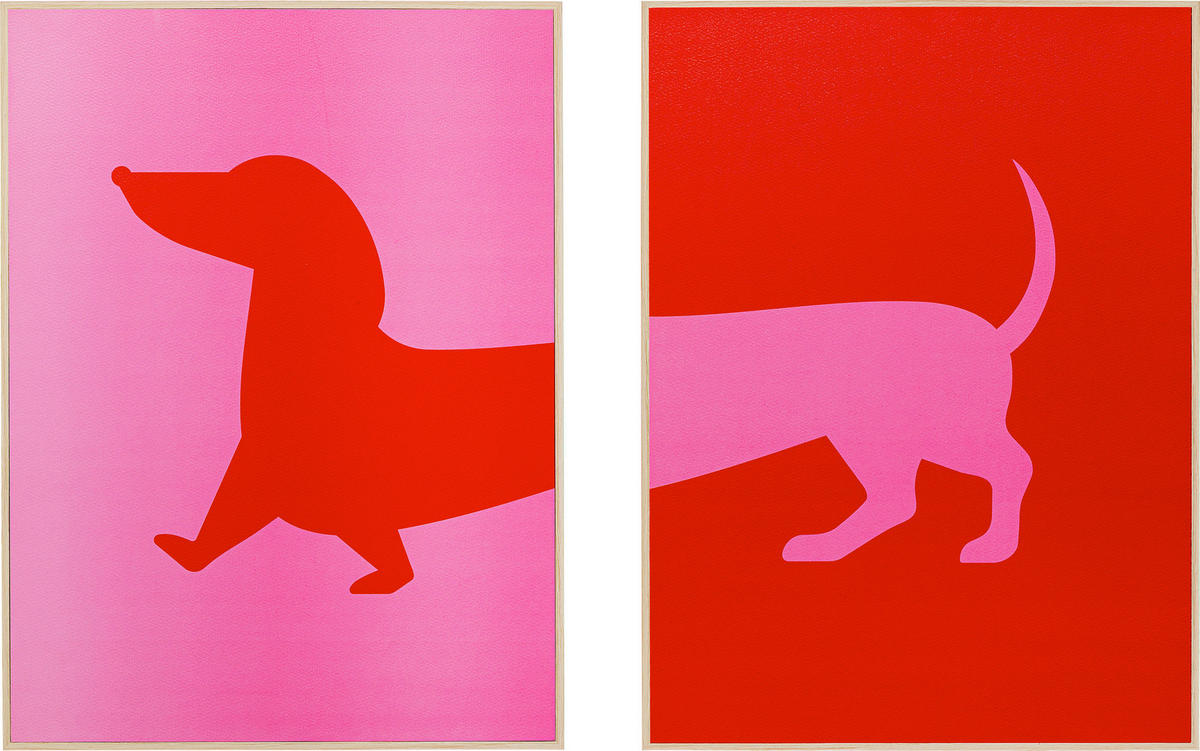 BILD Tiere  - Hellbraun/Pink, Design, Holz/Papier (30/40cm) - Kare-Design