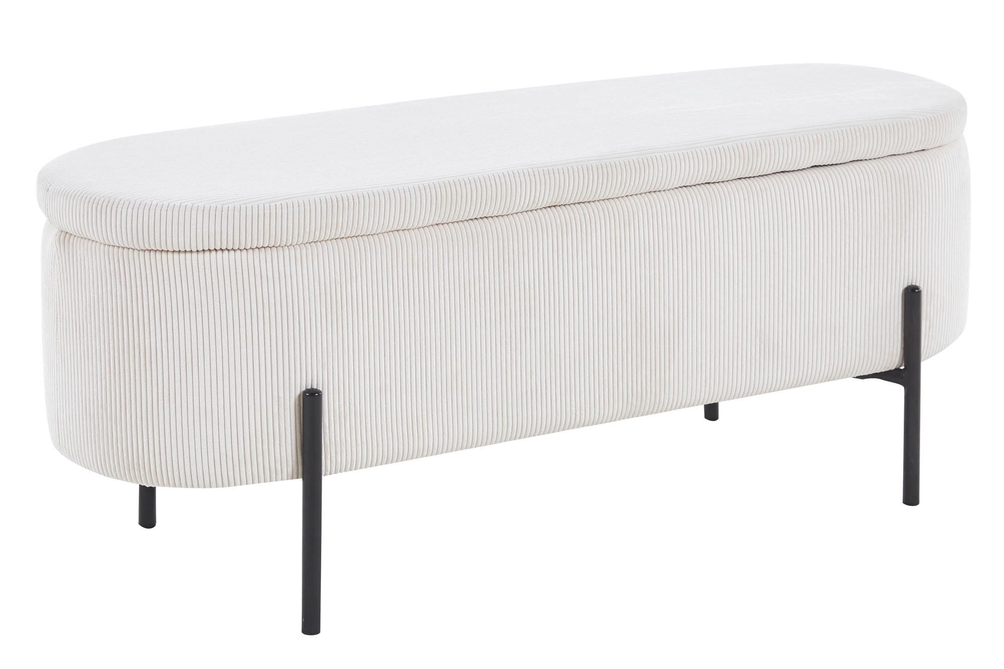 BETTBANK 110/44/40 cm   - Beige/Schwarz, MODERN, Textil/Metall (110/44/40cm) - Livetastic