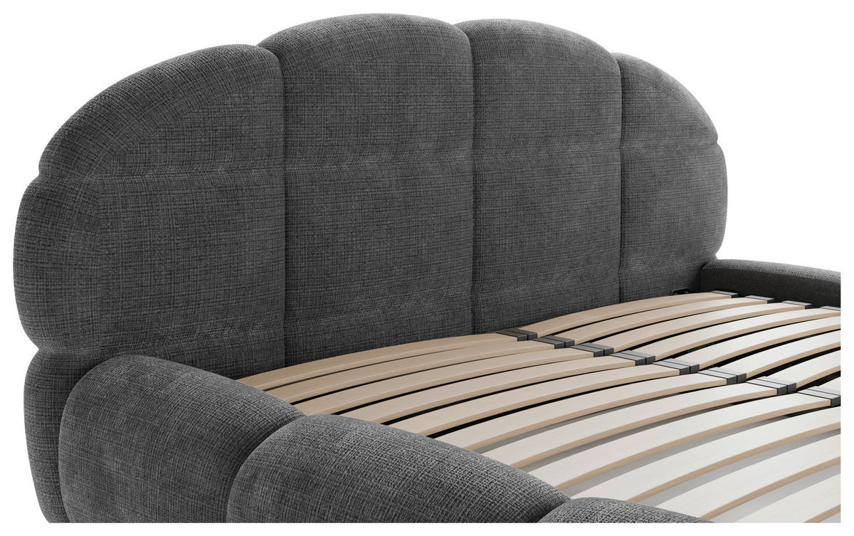 POLSTERBETT 180/200 cm,  in Anthrazit, gepolstertes Kopfteil, Lattenrost, Bettkasten,  - Anthrazit/Schwarz, Design, Holz/Textil (180/200cm) - Chameo