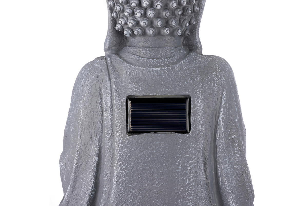 SOLARLEUCHTE  - Weiß/Grau, LIFESTYLE, Kunststoff (17,8/15,3/27,9cm) - Ambia Garden