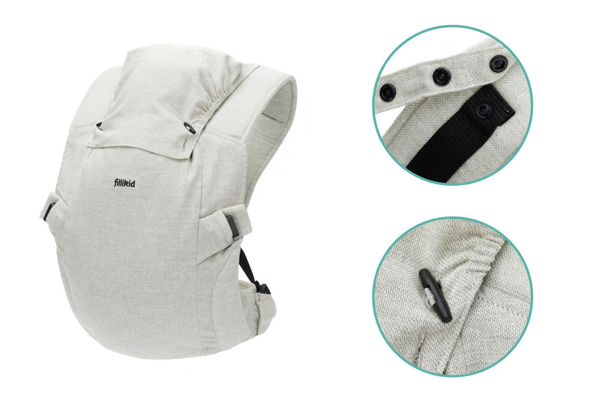 BABYTRAGE Natural  - Hellgrau, Basics, Textil (37/34cm) - Fillikid