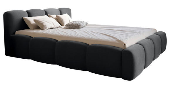 POLSTERBETT Lattenrost, Bettkasten Schwarz 140/200 cm  - Schwarz, Design, Holz/Textil (140/200cm) - Carryhome