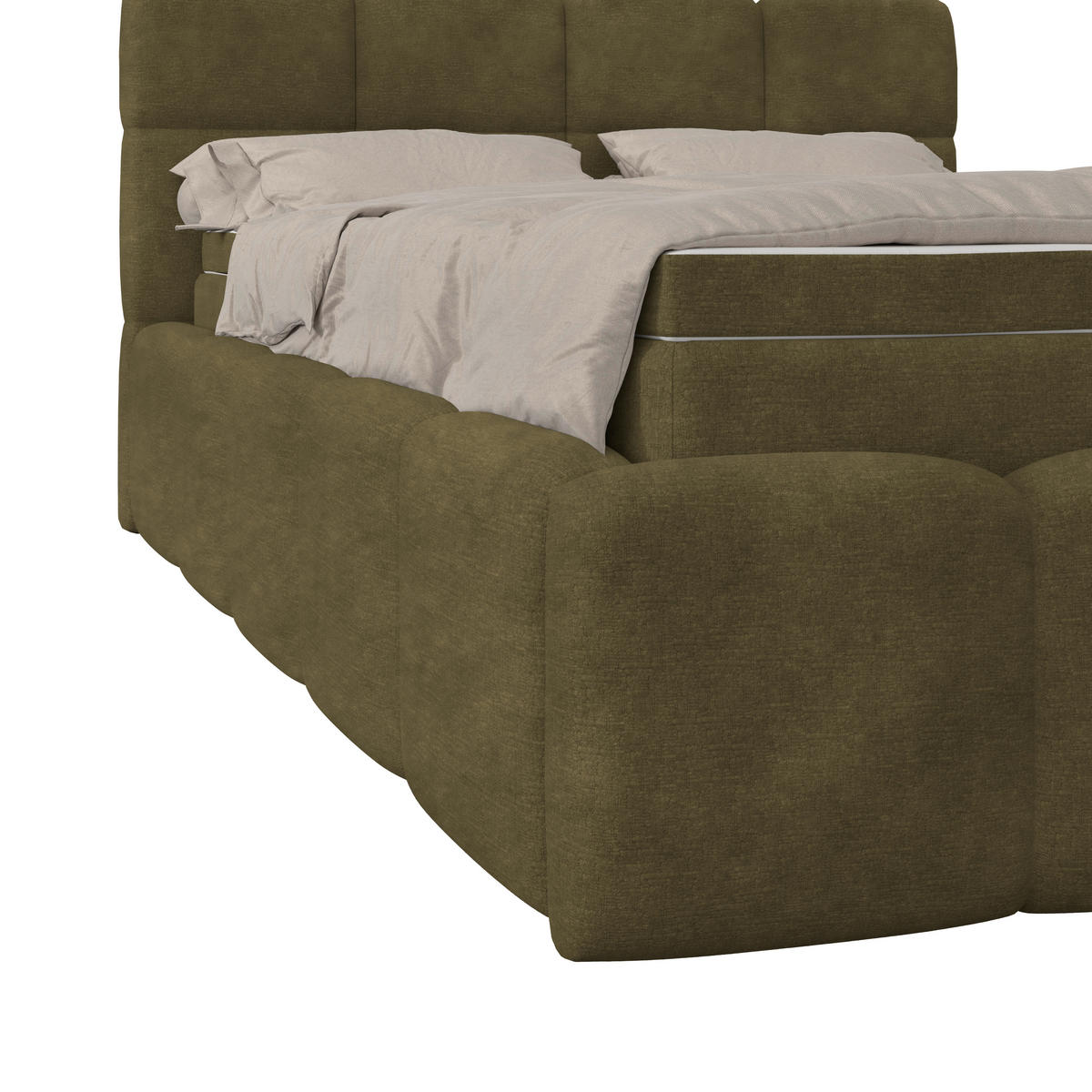 POLSTERBETT 140/200 cm,  in Grün, Matratze, Bettkasten, H3 = fest  - Schwarz/Grün, Trend, Kunststoff/Textil (140/200cm)