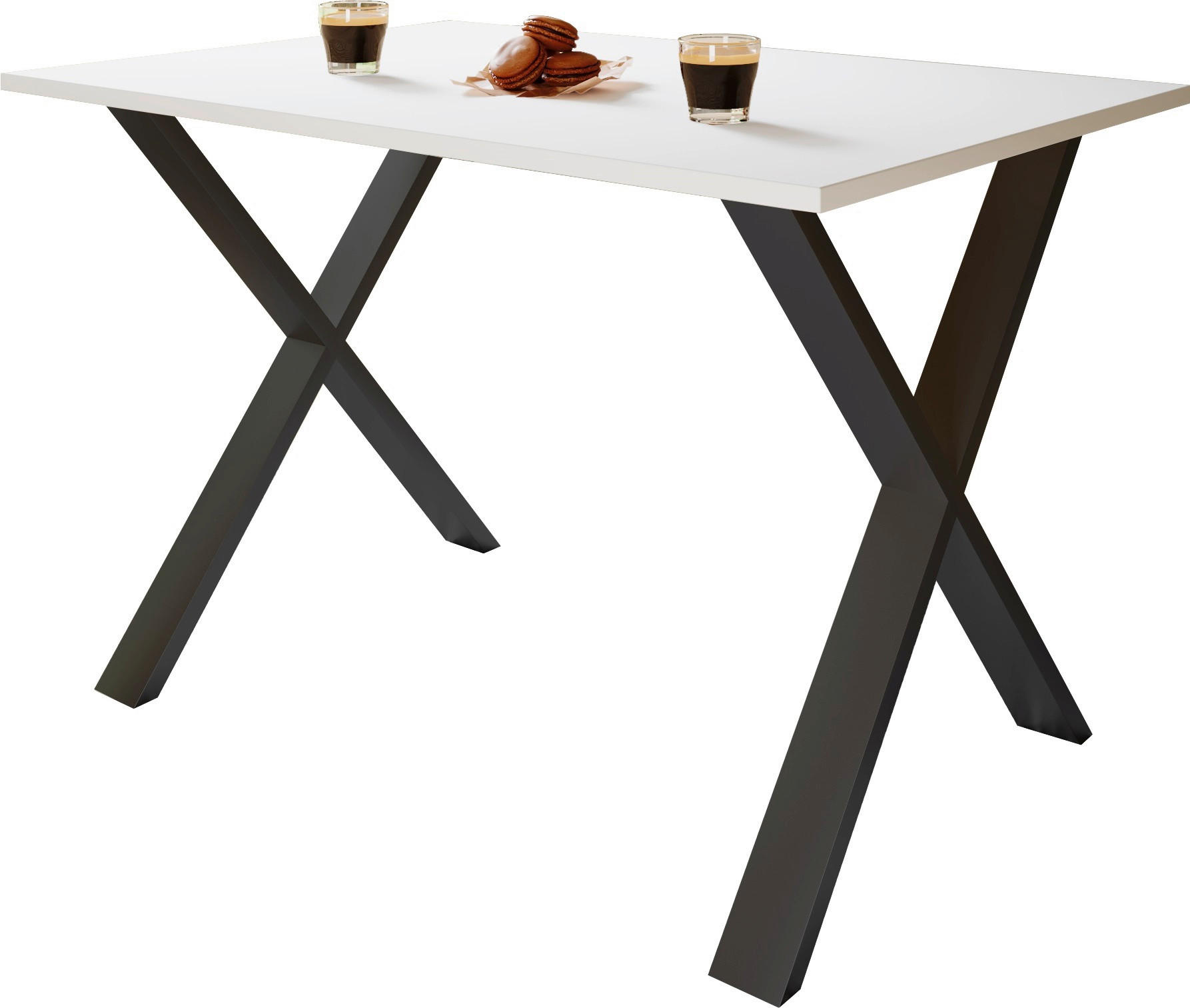 SKRIVBORD 160/80/76 cm  i svart, vit  - vit/svart, Design (160/80/76cm) - MID.YOU