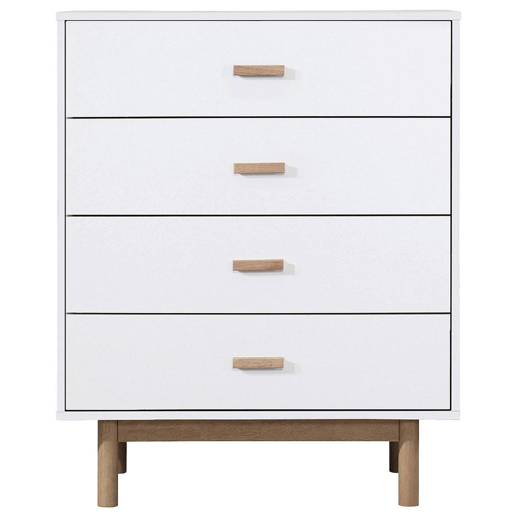 Thumbnail - Mid.you Kommode Melanie, Weiß, Eiche, Holzwerkstoff, 4 Schubladen, 80x100x44 cm, stehend, Garderobe, Garderoben Kommoden