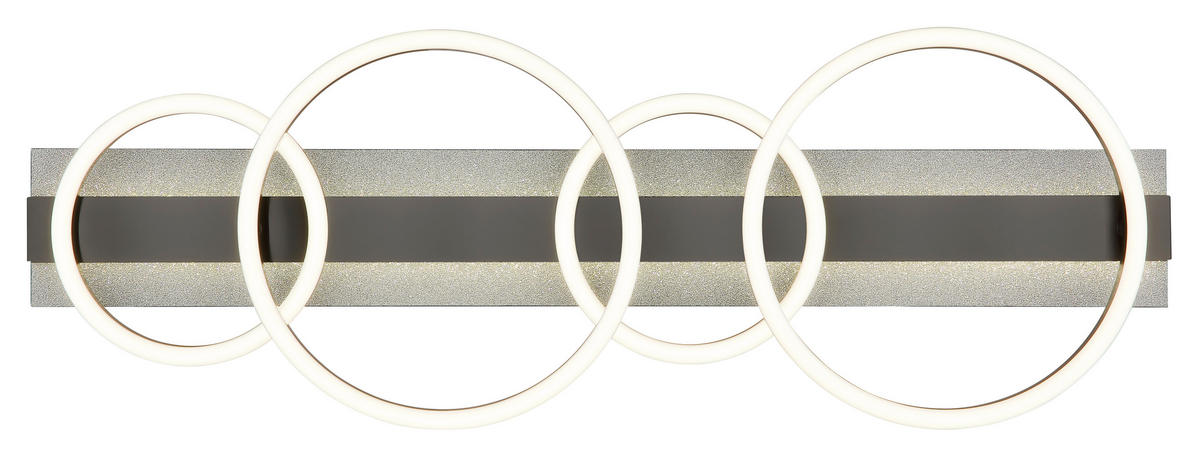 LED-DECKENLEUCHTE 86,2/30/8,8 cm   - Silberfarben/Schwarzchrom, Design, Kunststoff/Metall (86,2/30/8,8cm) - Globo