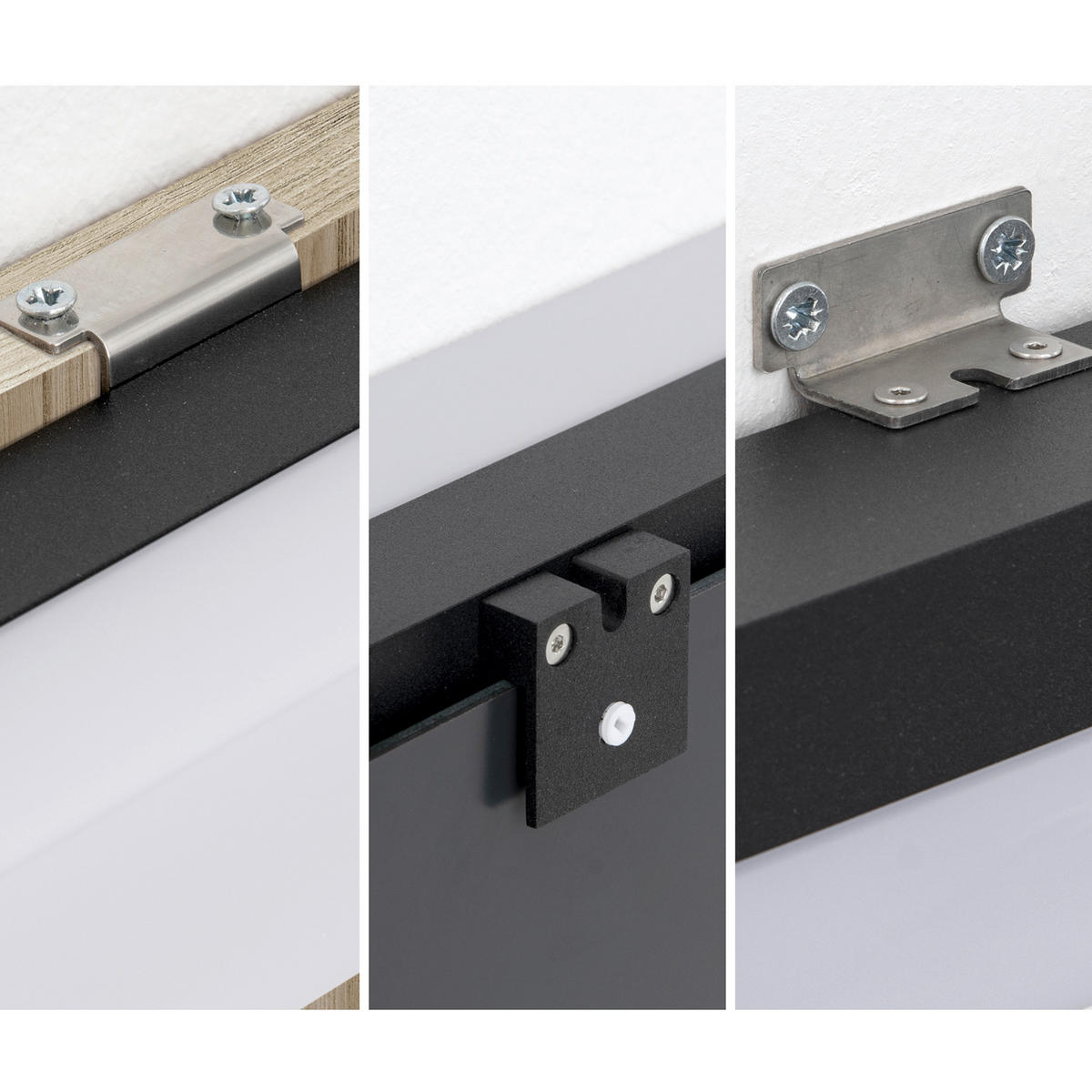 SPIEGELLEUCHTE Horizon   - Schwarz/Weiß, KONVENTIONELL, Kunststoff/Metall (60/4/5,8cm)