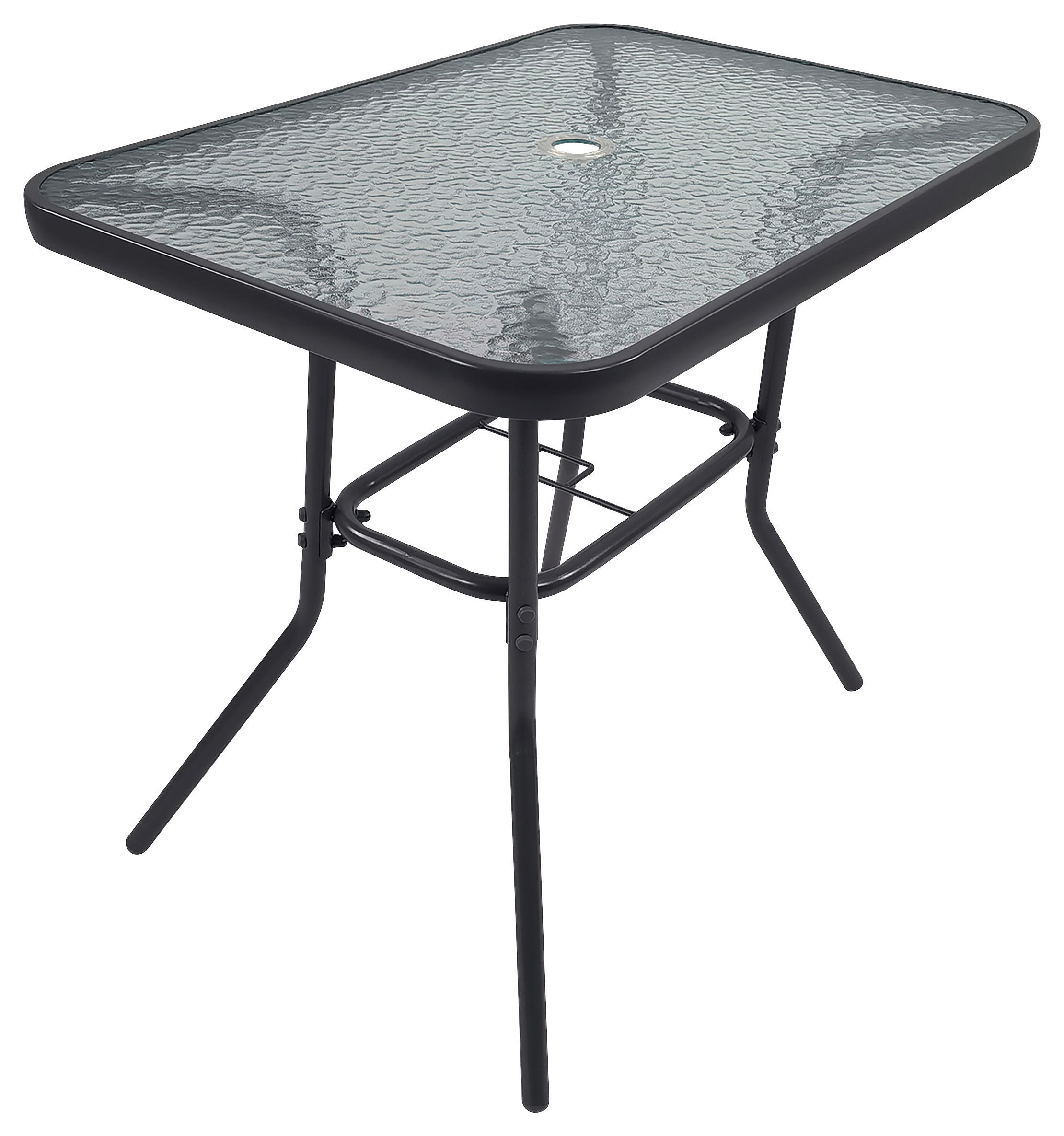 GARTENTISCH 80/55/70 cm Metall, Glas rechteckig  - Anthrazit, Basics, Glas/Metall (80/55/70cm) - Gardenson