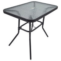 GARTENTISCH Metall, Glas Anthrazit rechteckig  - Anthrazit, Basics, Glas/Metall (80/55/70cm) - Gardenson