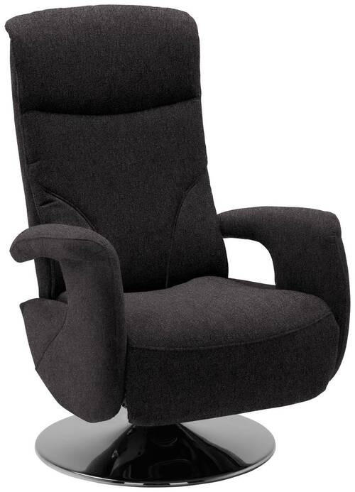 RELAXSESSEL in Textil Graubraun  - Chromfarben/Graubraun, Design, Textil/Metall (71/110/83cm) - Dieter Knoll