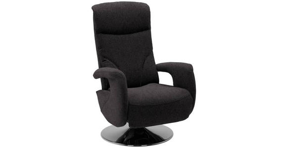 RELAXSESSEL in Textil Graubraun - Chromfarben/Graubraun, Design, Textil/Metall (71/110/83cm) - Dieter Knoll